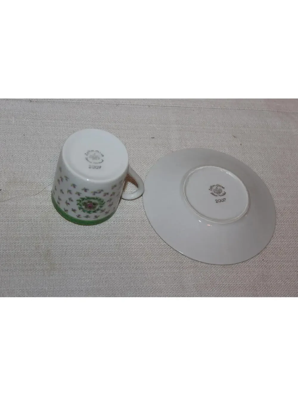 Lefton China 2007 Tea Cup and Saucer - Hand Painted